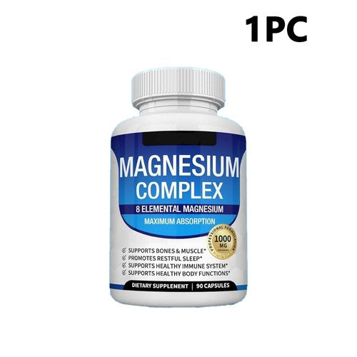 1-3PACK Magnesium Complex 1000Mg, 8 Elemental Magnesium, Gluten Free- Non-Gmo