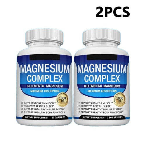 1-3PACK Magnesium Complex 1000Mg, 8 Elemental Magnesium, Gluten Free- Non-Gmo
